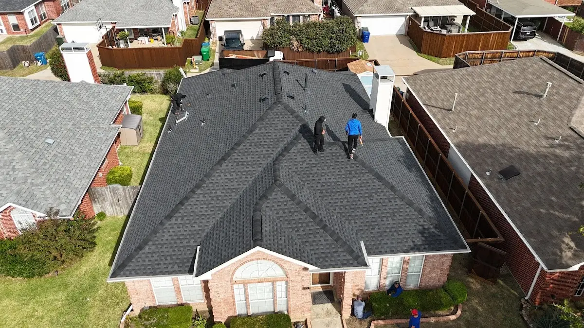 Slate & Tile Roof Repair work in progress on a Compton property